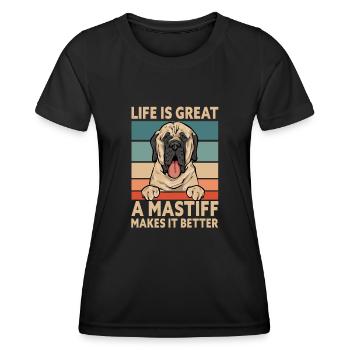 Mastiff Dog Old English Mastiff - Women's Functional T-Shirt - black - Front - AI Model Female 172 light (172cm)