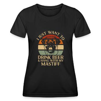 Mastiff Dog Old English Mastiff - Women's Functional T-Shirt - black - Front - AI Model Female 172 light (172cm)
