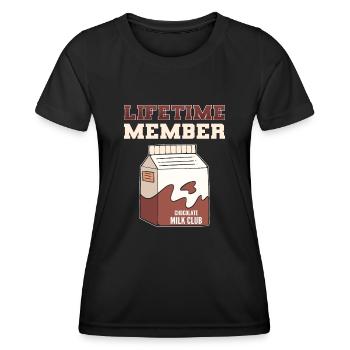 Milchschokolade Schokoladenmilch Milchshake Schoko - Frauen Funktions-T-Shirt - Schwarz - Vorne - AI Model Female 172 light (172cm)