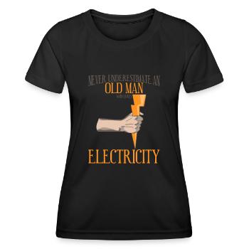 Électricien Electronique Technicien en génie électrique - T-shirt sport Femme - noir - Devant - AI Model Female 172 light (172cm)