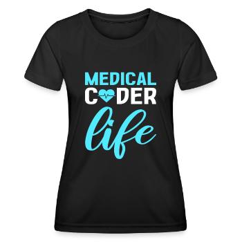 Codeur médical Vie Codeur clinique Codeur médical - T-shirt sport Femme - noir - Devant - AI Model Female 172 light (172cm)