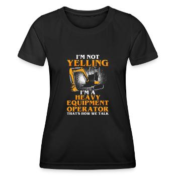 Construction machinery operator Excavator driver Excavator driver Construction workers - Women's Functional T-Shirt - black - Front - AI Model Female 172 light (172cm)