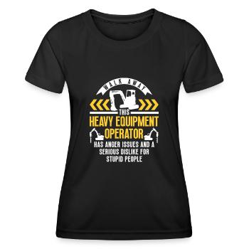 Construction machinery operator Excavator driver Excavator driver Construction workers - Women's Functional T-Shirt - black - Front - AI Model Female 172 light (172cm)