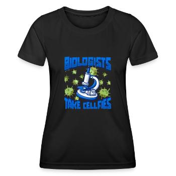 Biologie Biologiste Microscope - T-shirt sport Femme - noir - Devant - AI Model Female 172 light (172cm)
