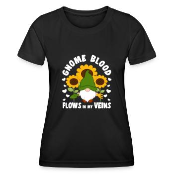 Gnome Blood Flows In My Veins Elf Gnome Miniature - Frauen Funktions-T-Shirt - Schwarz - Vorne - AI Model Female 172 light (172cm)