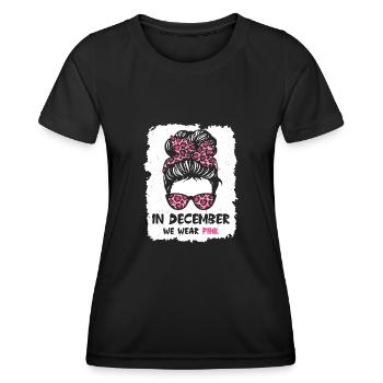 In Dezember We Wear Pink - Frauen Funktions-T-Shirt - Schwarz - Vorne - AI Model Female 172 light (172cm)