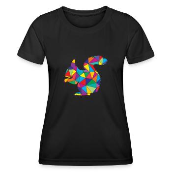 Écureuil Polygone animal sauvage - T-shirt sport Femme - noir - Devant - AI Model Female 172 light (172cm)
