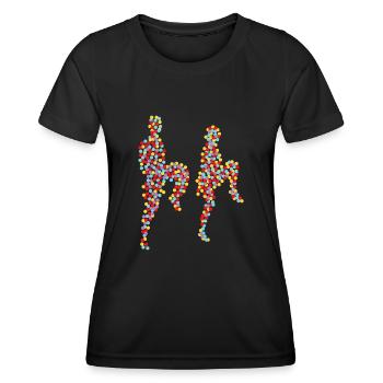 Boogie Woogie Tanzen Retro Swing - Frauen Funktions-T-Shirt - Schwarz - Vorne - AI Model Female 172 light (172cm)