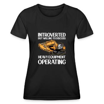 Construction machinery operator Excavator driver Excavator driver Construction workers - Women's Functional T-Shirt - black - Front - AI Model Female 172 light (172cm)