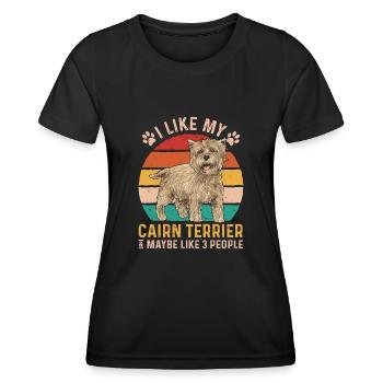 Cairn Terrier Chien - T-shirt sport Femme - noir - Devant - AI Model Female 172 light (172cm)