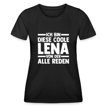 Lena - Frauen Funktions-T-Shirt - Schwarz - Vorne - AI Model Female 172 light (172cm)