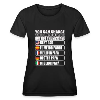Papa Vatertag Geschenkidee - Frauen Funktions-T-Shirt - Schwarz - Vorne - AI Model Female 172 light (172cm)