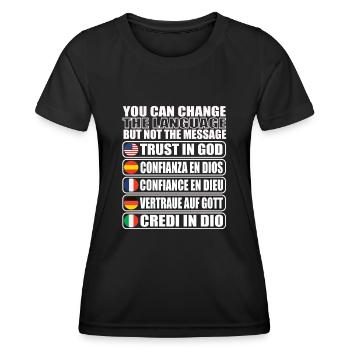 Trust in God Christians - Women's Functional T-Shirt - black - Front - AI Model Female 172 light (172cm)