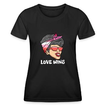 Lesbienne Lesbienne Fierté Drapeau Cadeau - T-shirt sport Femme - noir - Devant - AI Model Female 172 light (172cm)