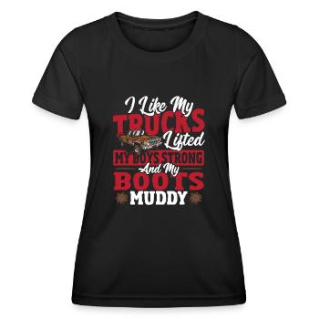 I Like My Trucks Lifted My Boys Strong Lifted - Women's Functional T-Shirt - black - Front - AI Model Female 172 light (172cm)