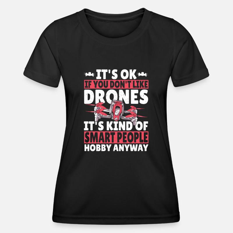 Drone flyvende drone flyvende dronepilot - Funktionsshirt til damer - sort