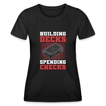 Construire des decks Chèques de dépenses Jeux de cartes à collectionner - T-shirt sport Femme - noir - Devant - AI Model Female 172 light (172cm)