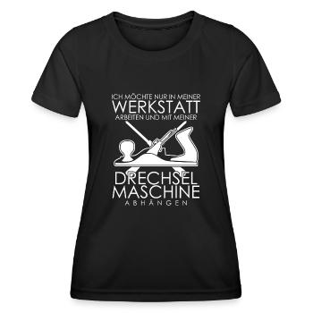 Drechsler Spruch Drechseln - Frauen Funktions-T-Shirt - Schwarz - Vorne - AI Model Female 172 light (172cm)
