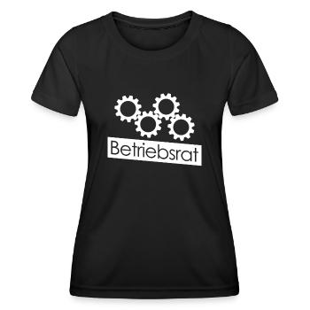 Betriebsrat Zahnräder Betriebsrätin - Frauen Funktions-T-Shirt - Schwarz - Vorne - AI Model Female 172 light (172cm)