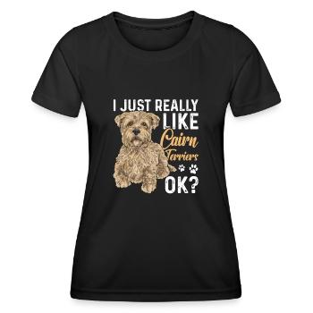 Cairn Terrier Hund - Frauen Funktions-T-Shirt - Schwarz - Vorne - AI Model Female 172 light (172cm)