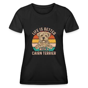 Cairn Terrier Hund - Frauen Funktions-T-Shirt - Schwarz - Vorne - AI Model Female 172 light (172cm)