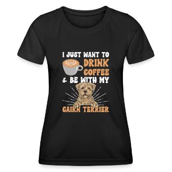 Cairn Terrier Hund - Frauen Funktions-T-Shirt - Schwarz - Vorne - AI Model Female 172 light (172cm)