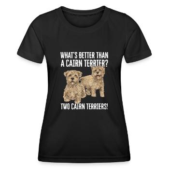 Cairn Terrier Hund - Frauen Funktions-T-Shirt - Schwarz - Vorne - AI Model Female 172 light (172cm)