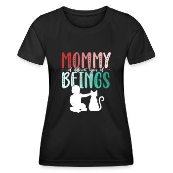 Mom Of Different Types of Mother's Day Cat Gift - Women's Functional T-Shirt - black - Front - AI Model Female 172 light (172cm)