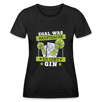 Gin Cocktail Egal was hauptsache es gibt Gin - Frauen Funktions-T-Shirt - Schwarz - Vorne - AI Model Female 172 light (172cm)