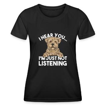 Cairn Terrier Chien - T-shirt sport Femme - noir - Devant - AI Model Female 172 light (172cm)