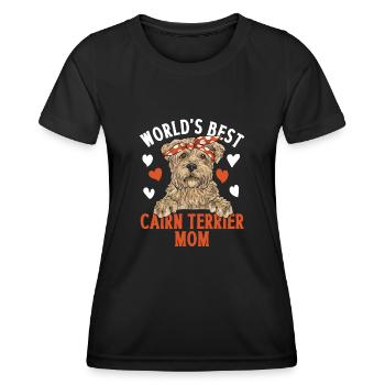 Cairn Terrier Hund - Frauen Funktions-T-Shirt - Schwarz - Vorne - AI Model Female 172 light (172cm)