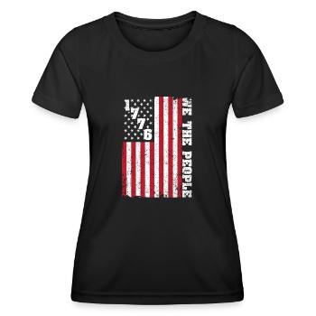 1776 Nous, le peuple patriote américain, - T-shirt sport Femme - noir - Devant - AI Model Female 172 light (172cm)