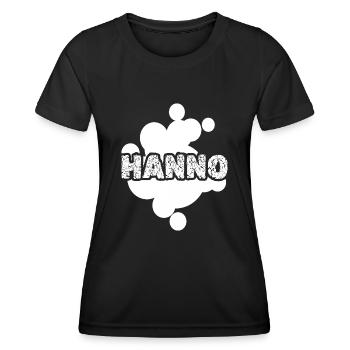 First name Hanno - Women's Functional T-Shirt - black - Front - AI Model Female 172 light (172cm)