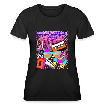 Années 80 Soirée Disco Années 80 - T-shirt sport Femme - noir - Devant - AI Model Female 172 light (172cm)
