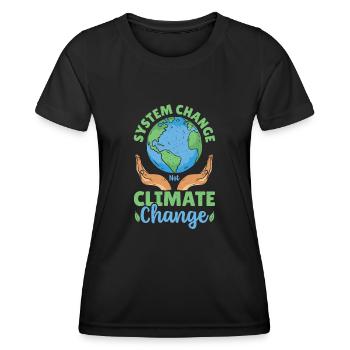 System Change Not Climate Change Global Warming - Frauen Funktions-T-Shirt - Schwarz - Vorne - AI Model Female 172 light (172cm)