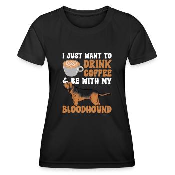 Bloodhound Hund Bluthund - Frauen Funktions-T-Shirt - Schwarz - Vorne - AI Model Female 172 light (172cm)