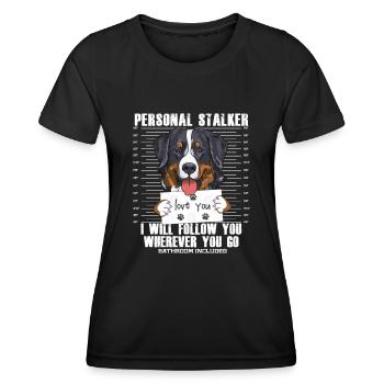 Bouvier Bernois Stalker Dessin Animé T-shirt - T-shirt sport Femme - noir - Devant - AI Model Female 172 light (172cm)
