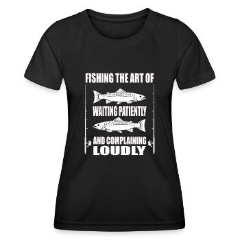 Drôle de pêcheur à la ligne - T-shirt sport Femme - noir - Devant - AI Model Female 172 light (172cm)