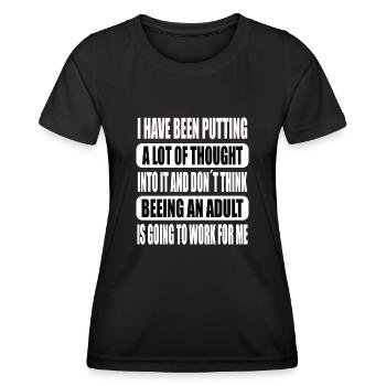 Lustiges Ich bin Erwachsen - Frauen Funktions-T-Shirt - Schwarz - Vorne - AI Model Female 172 light (172cm)