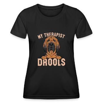 Bloodhound Hund Bluthund - Frauen Funktions-T-Shirt - Schwarz - Vorne - AI Model Female 172 light (172cm)
