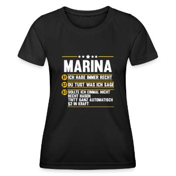 Marina - Frauen Funktions-T-Shirt - Schwarz - Vorne - AI Model Female 172 light (172cm)
