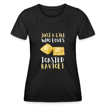 Raviolis grillés à St. Louis - T-shirt sport Femme - noir - Devant - AI Model Female 172 light (172cm)