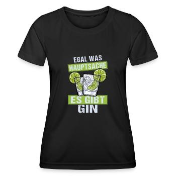 Gin Cocktail Egal was hauptsache es gibt Gin - Frauen Funktions-T-Shirt - Schwarz - Vorne - AI Model Female 172 light (172cm)