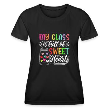 Meine Klasse ist voller süßer Herzen - Frauen Funktions-T-Shirt - Schwarz - Vorne - AI Model Female 172 light (172cm)