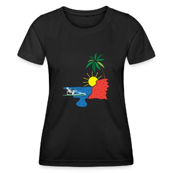 Skeleton Sea Sun Palm Holiday - Women's Functional T-Shirt - black - Front - AI Model Female 172 light (172cm)