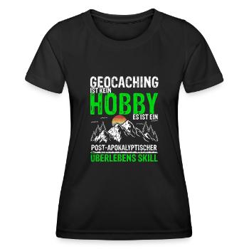 Geocaching Ist Kein Hobby - GPS Cache Fans Schnitz - Frauen Funktions-T-Shirt - Schwarz - Vorne - AI Model Female 172 light (172cm)