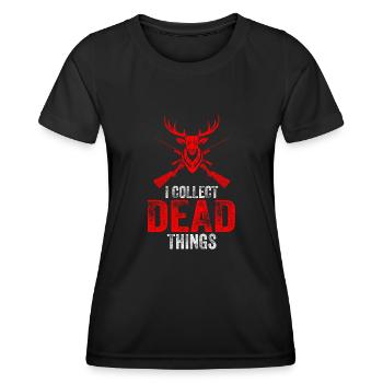 Je collectionne les choses mortes - T-shirt sport Femme - noir - Devant - AI Model Female 172 light (172cm)
