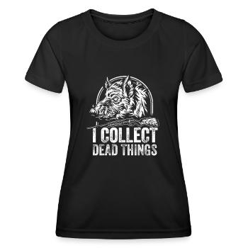 Je collectionne les choses mortes - T-shirt sport Femme - noir - Devant - AI Model Female 172 light (172cm)