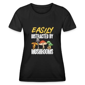 Cueillette de champignons Cueillette de champignons Cueillette de champignons - T-shirt sport Femme - noir - Devant - AI Model Female 172 light (172cm)