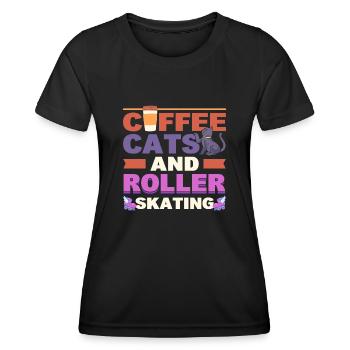 Roller Skating Roller Derby Roller Skating Sports - T-shirt sport Femme - noir - Devant - AI Model Female 172 light (172cm)